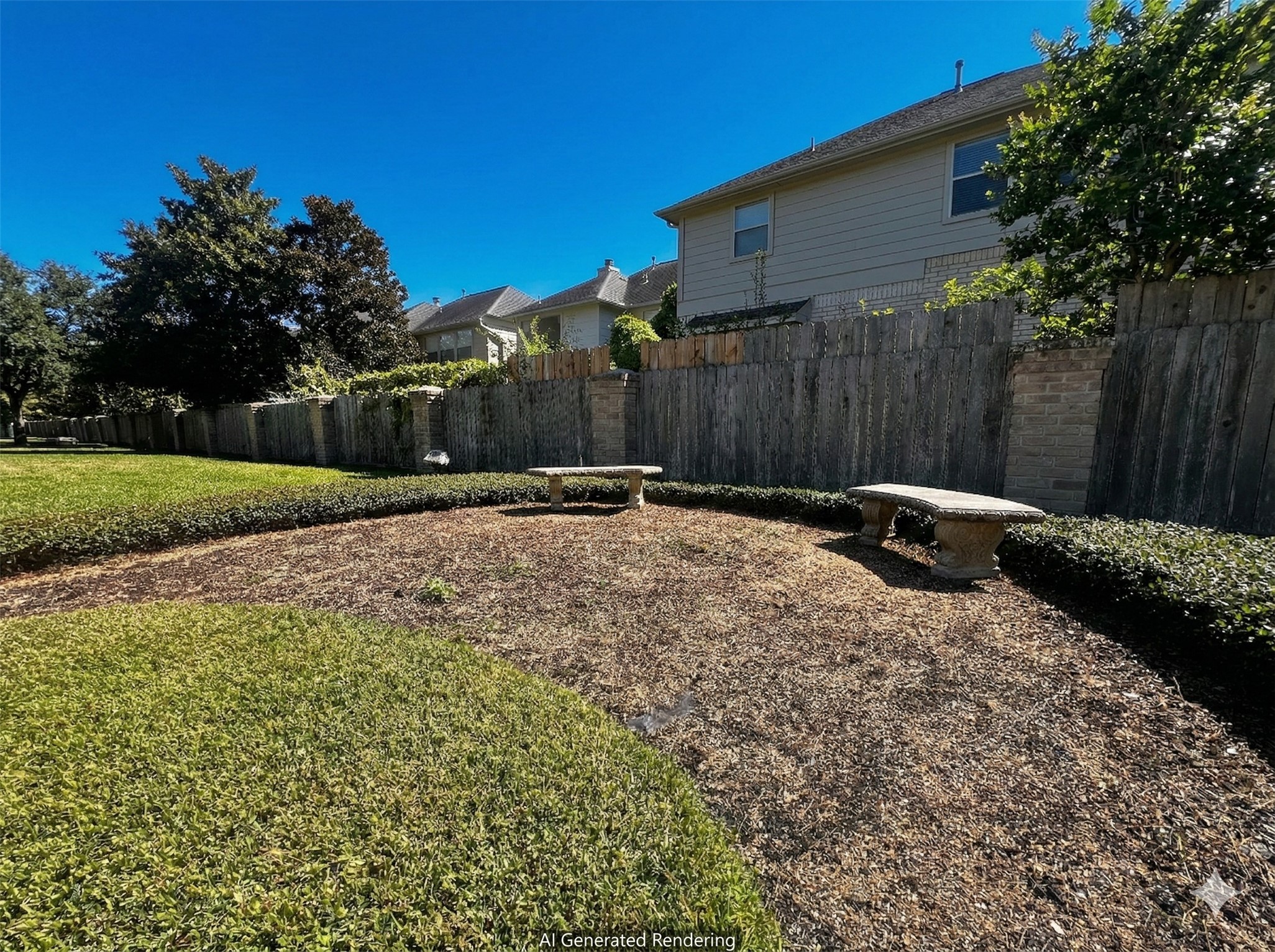 2800 Jeanetta Street, Unit 203 Houston, TX 77063 - Photo 32 of 34 a backyard of a house with lots of green space