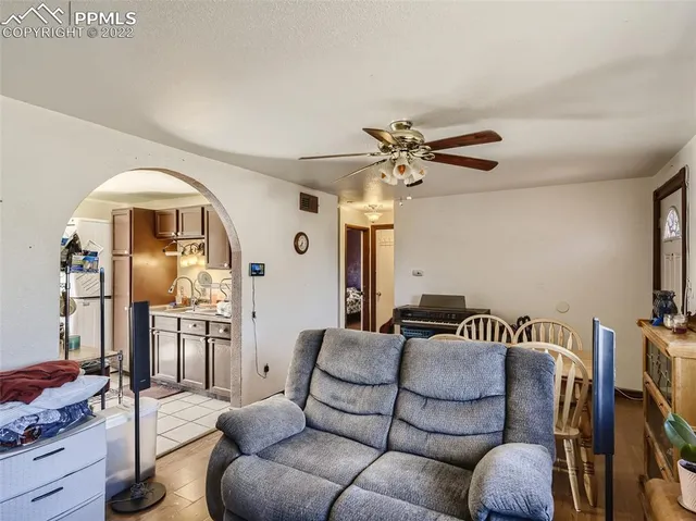 a living room with furniture