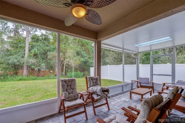 a view of outdoor space with seating area