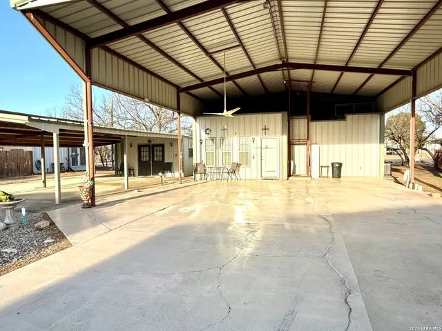 a view of a hall with a garage