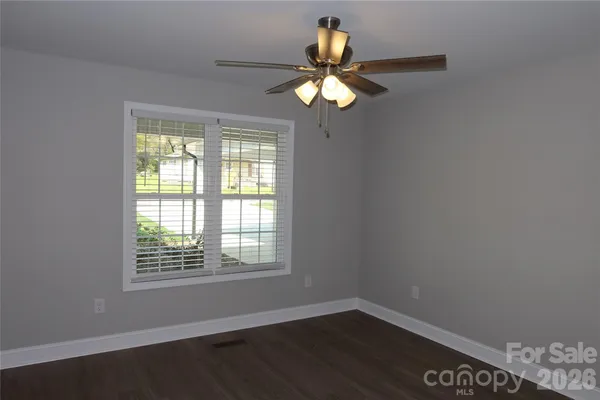 a view of a livingroom with a fan