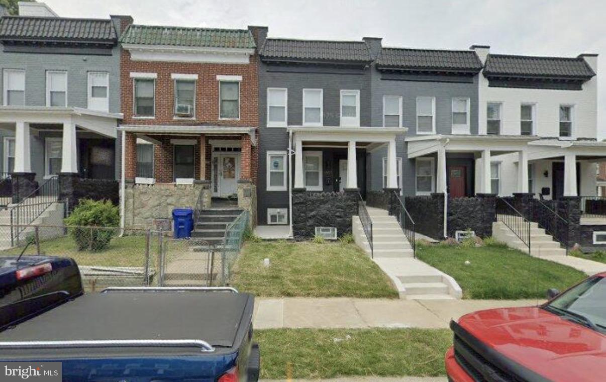 Charming row homes with unique facades.
