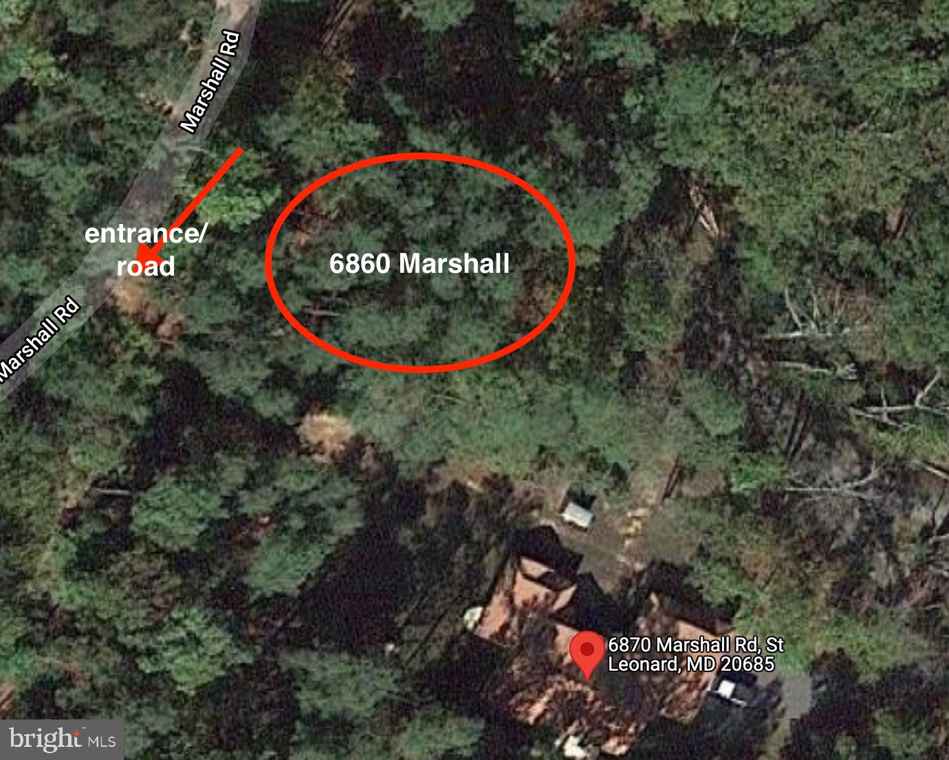 6860 Marshall Road St. Leonard, MD 20685 - Photo 13 of 13 Labeled satellite view