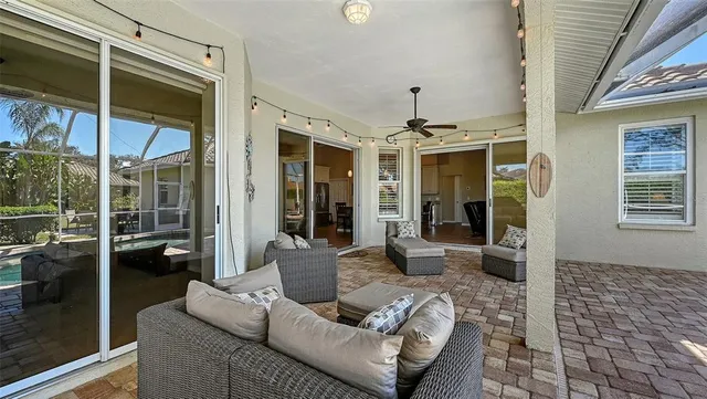 a view of a lake with houses in the back