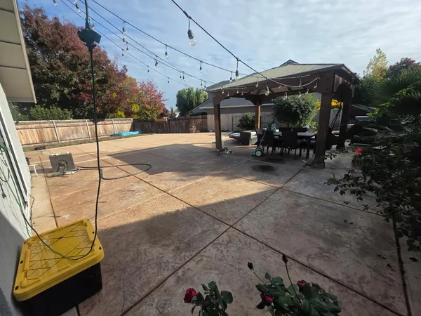 a view of outdoor space with seating area