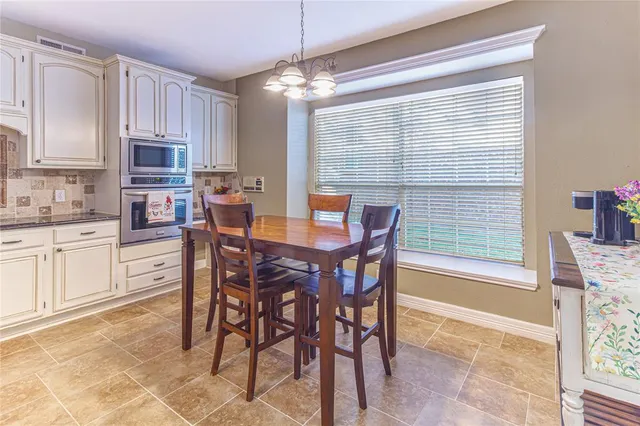 a view of a kitchen and dining room