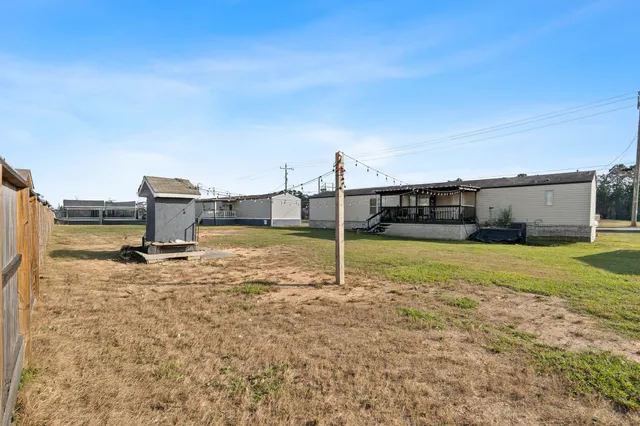 a view of a swimming pool with an ocean view