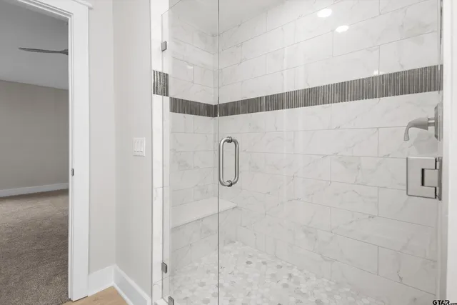 a bathroom with a shower