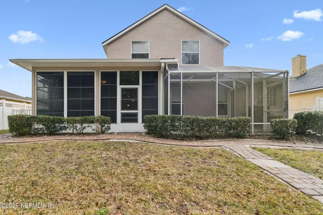 an aerial view of a house