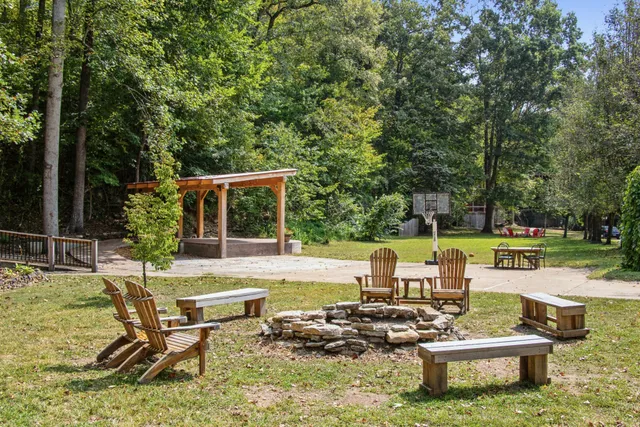 a view of a lake with a mountain in the background