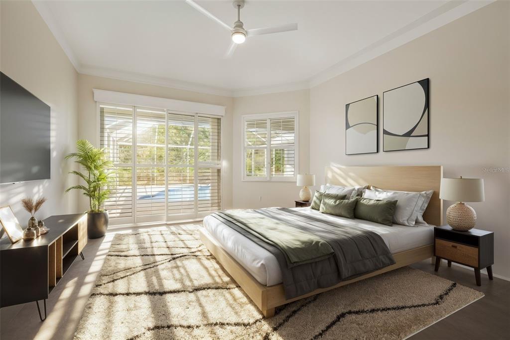 629 Sawgrass Bridge Road Venice, FL 34292 - Photo 16 of 36 a bedroom with a bed and a large window