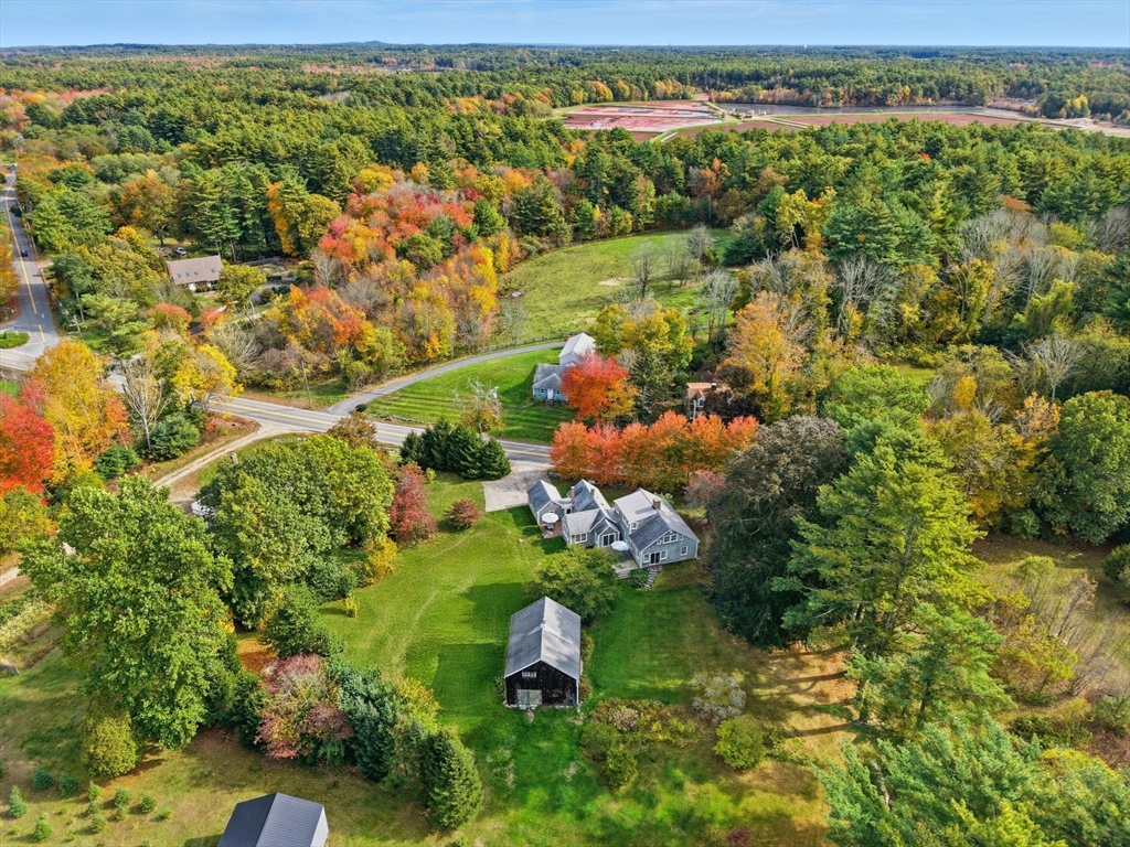 178 Main Street Plympton, MA 02367 - Photo 36 of 37 an aerial view of residential house with yard and outdoor seating
