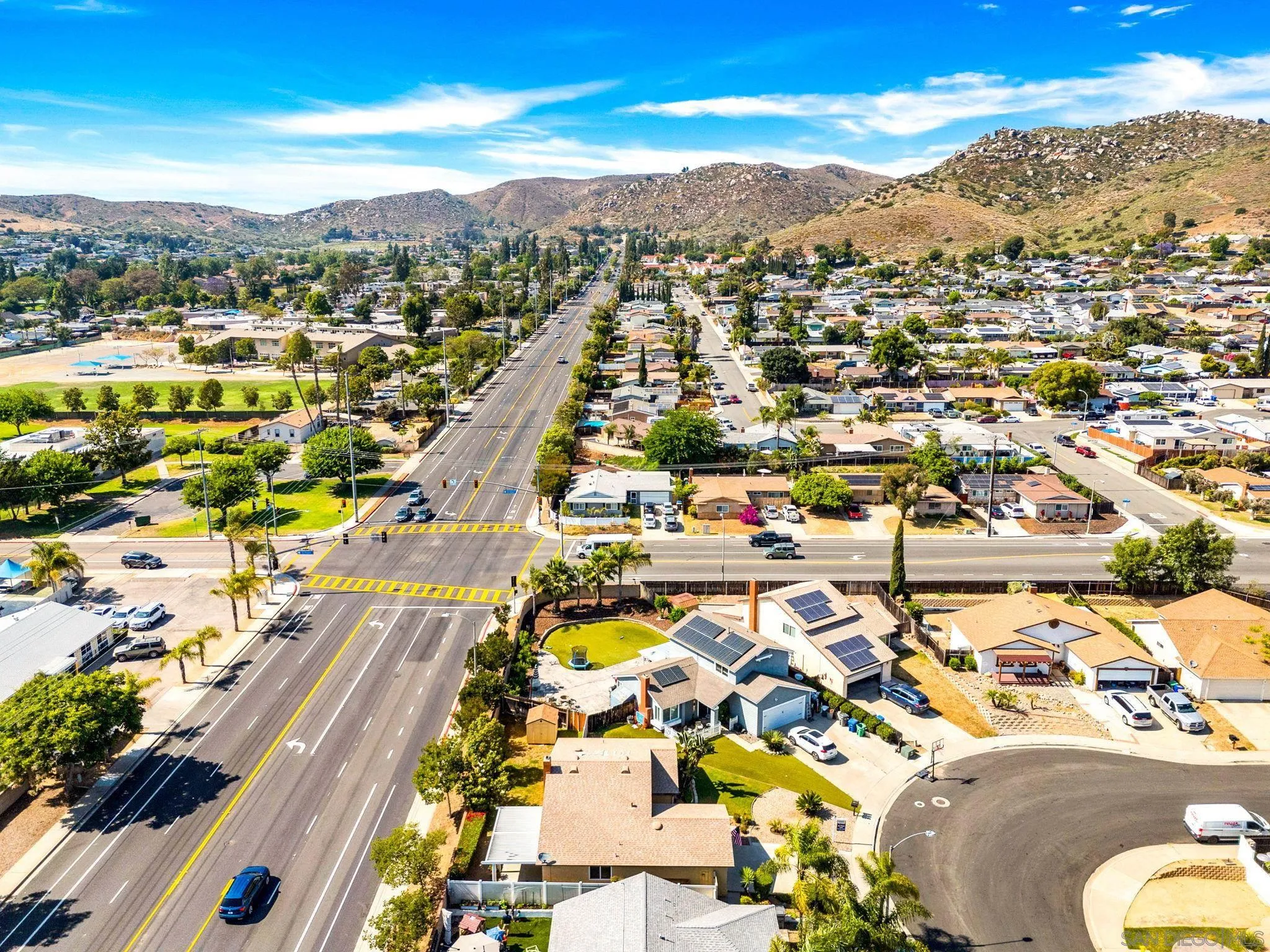10174 West Glendon Circle Santee, CA 92071 - Photo 38 of 41 an aerial view of residential houses with outdoor space