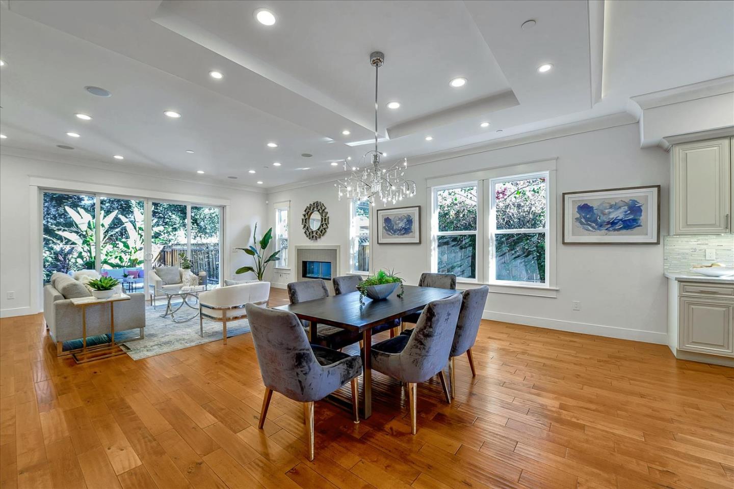10380 Sterling Boulevard Cupertino, CA 95014 - Photo 21 of 49 a dining room with furniture window and wooden floor
