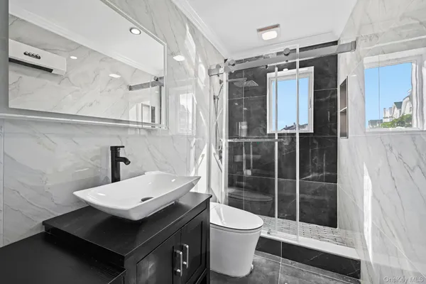 a view of room with racks on the wall