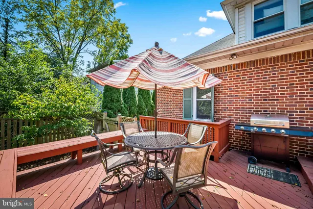 an outdoor space with seating