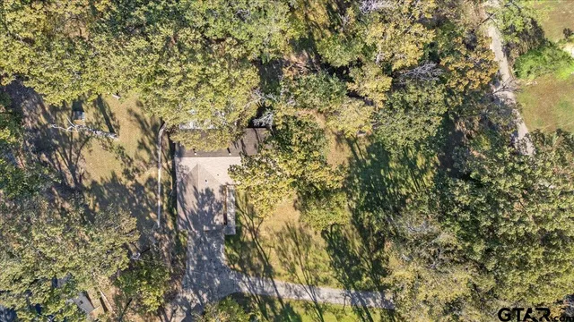 a view of a house with a lush green forest