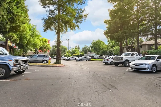 a car parked in front of a building