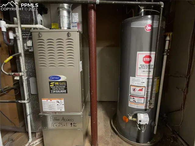 a close view of water heater room