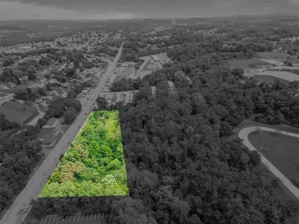a view of a garden with a building