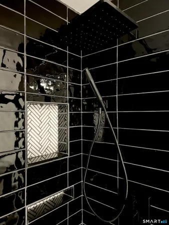 a close up of a shower