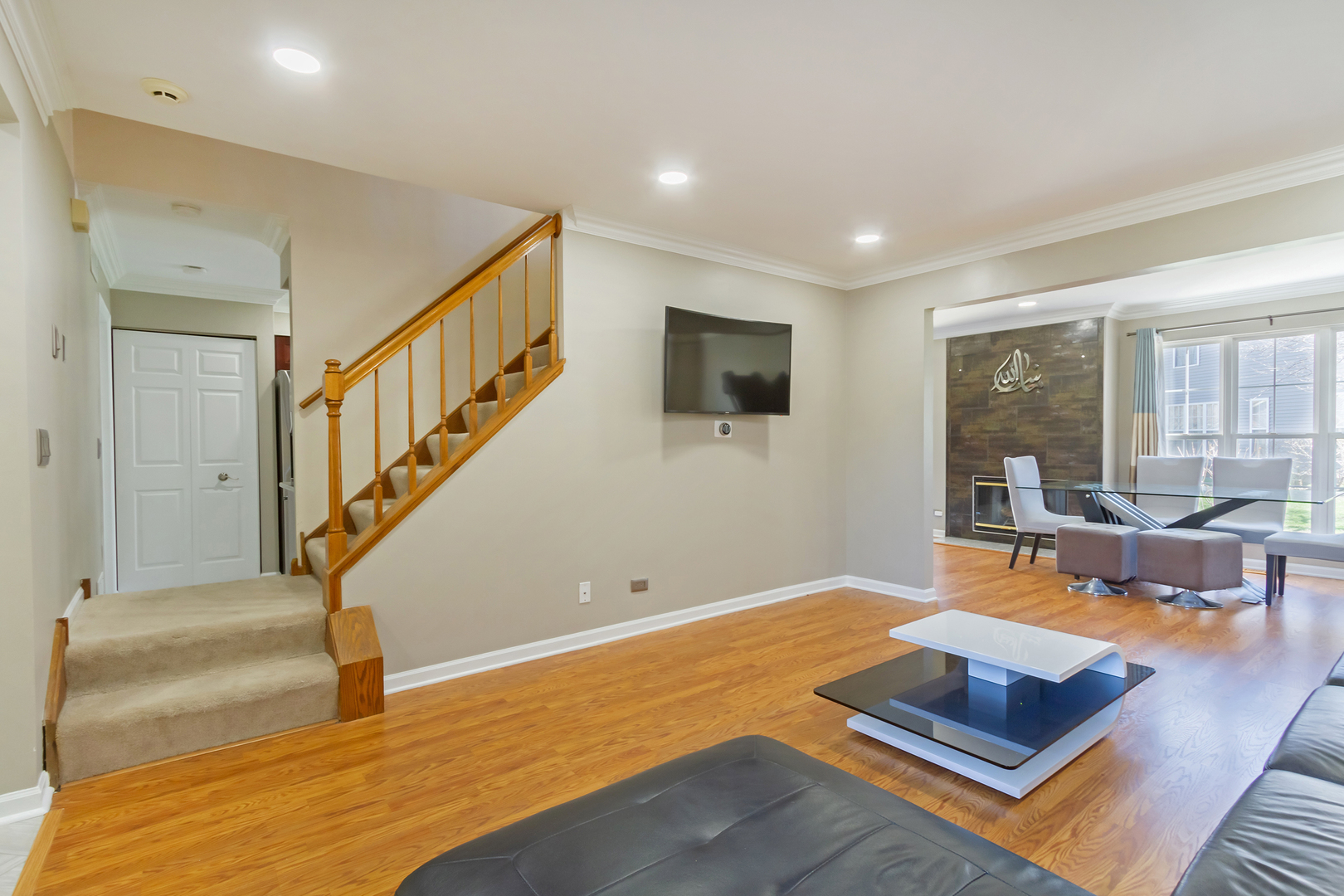 715 Bent Ridge Lane Elgin, IL 60120 - Photo 2 of 20 a living room with furniture pool table and a large window