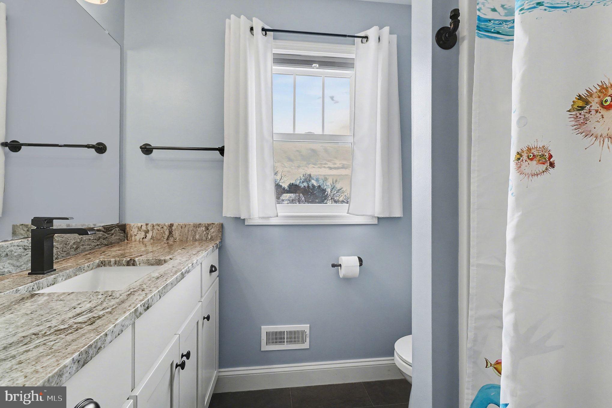 467 Hamilton Court Manheim, PA 17545 - Photo 32 of 48 a bathroom with a granite countertop sink a mirror a vanity and a window