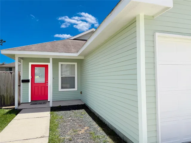 a house with red door