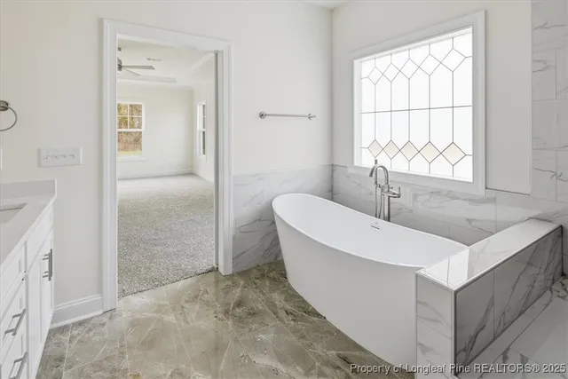 a view of a hallway with windows