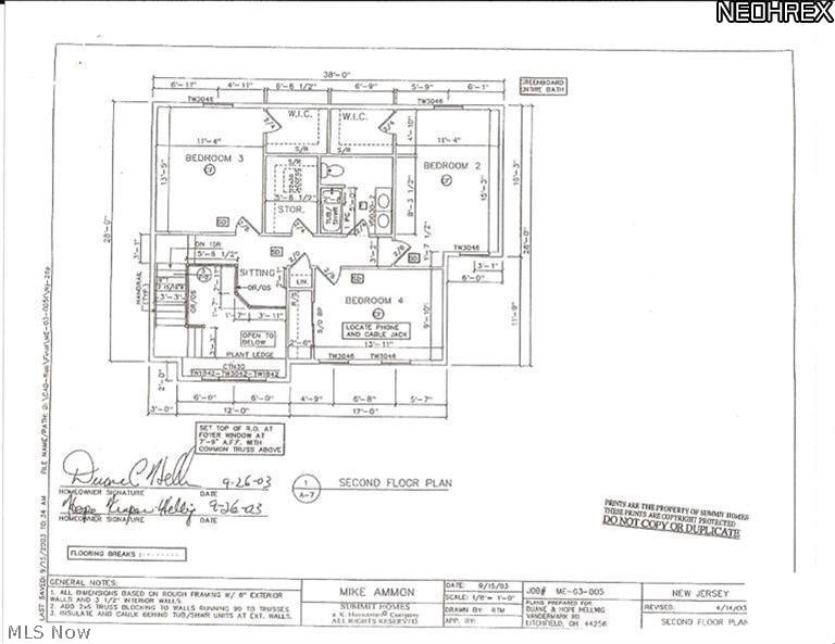 3520 Vandemark, Litchfield, OH  Second Floor Blueprint