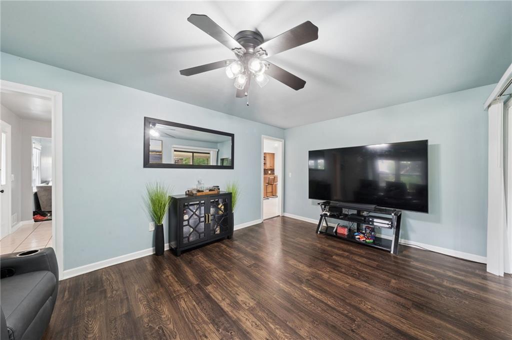 105 Hidden Valley Road Monroeville, PA 15146 - Photo 16 of 40 Family Room 2nd View - new ceiling fan, flooring, fresh paint and new baseboards.