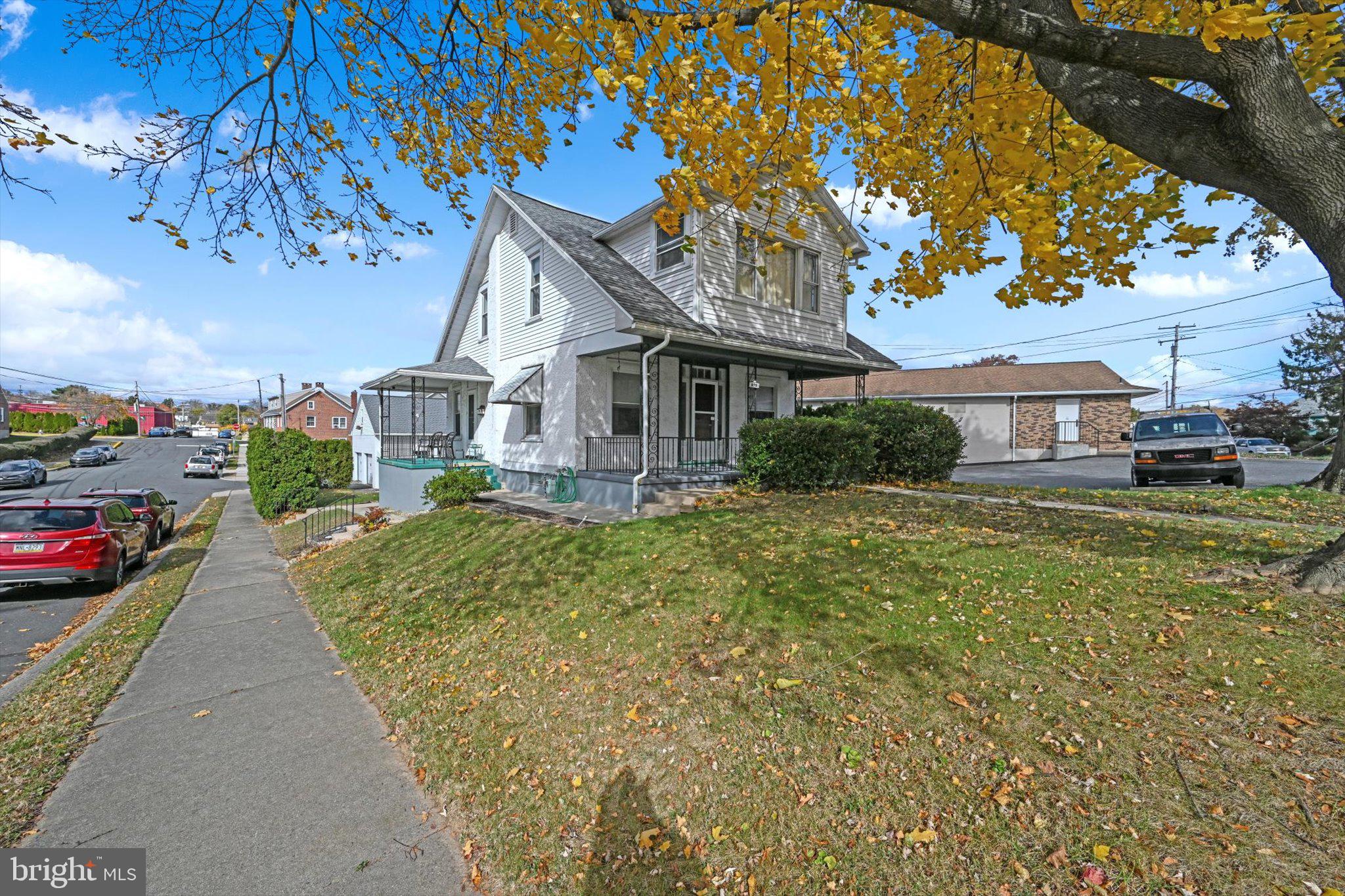 a house view with a garden space