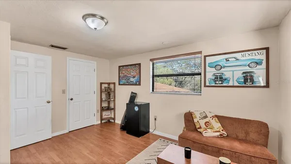 a living room with furniture