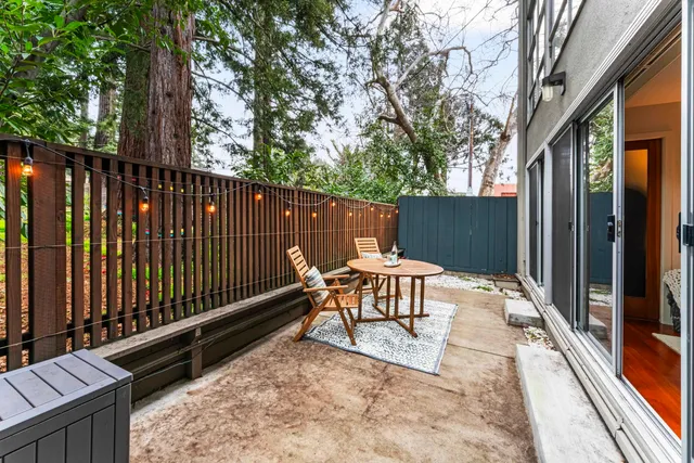 a outdoor view with a sitting space