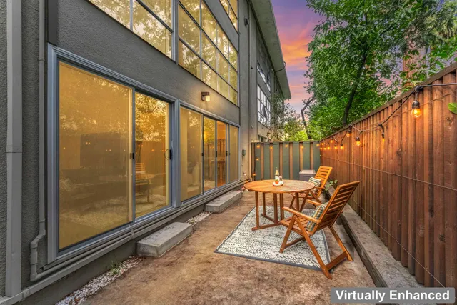 a outdoor view with a sitting space