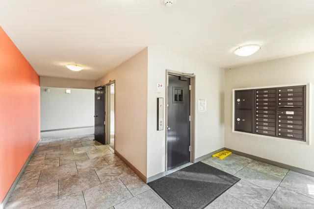 a view of an entryway with a room