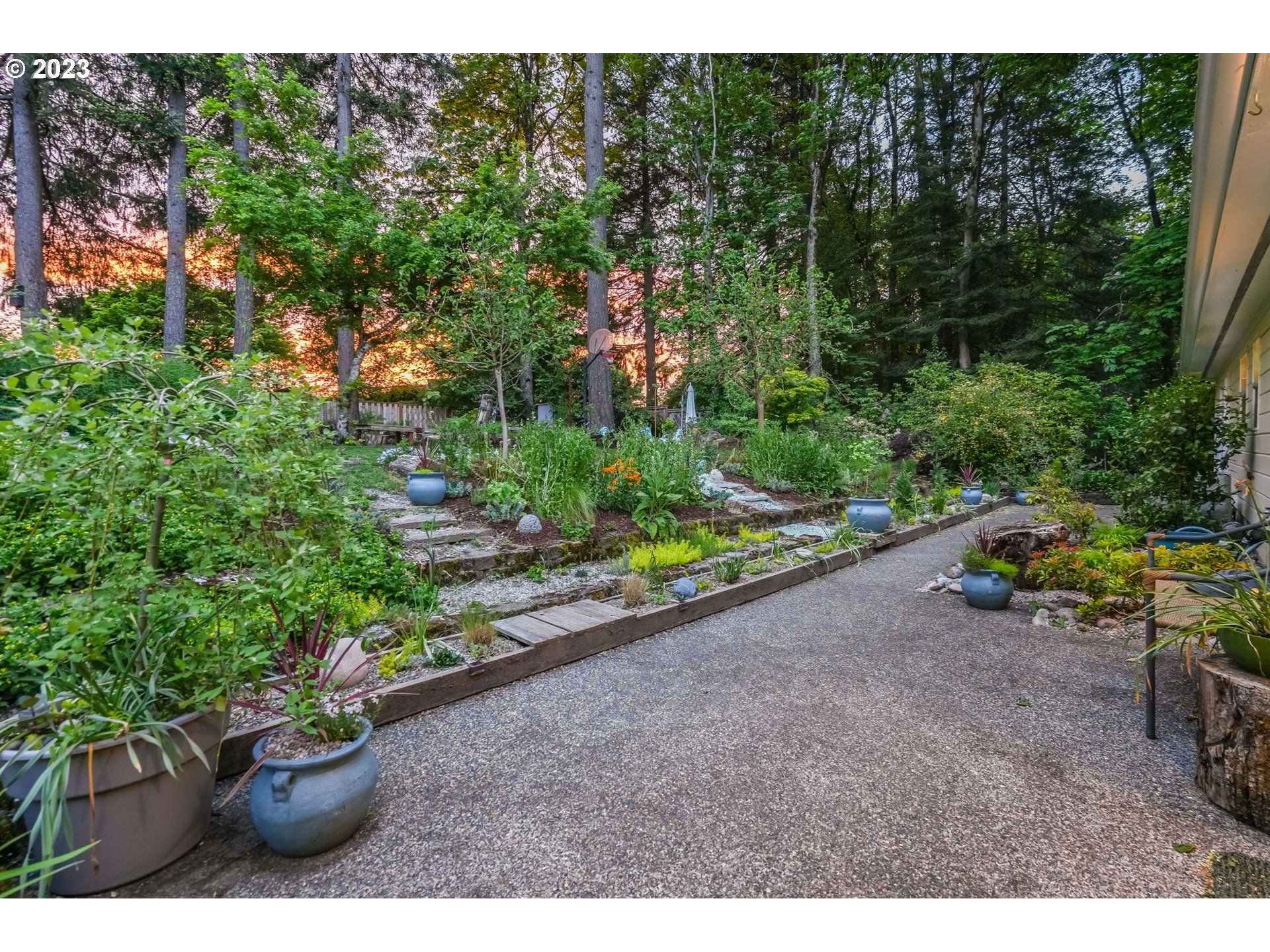 644 South Palatine Hill Road Portland, OR 97219 - Photo 39 of 46 a view of a backyard with plants and a patio