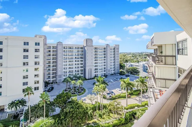 a view of a city with tall buildings