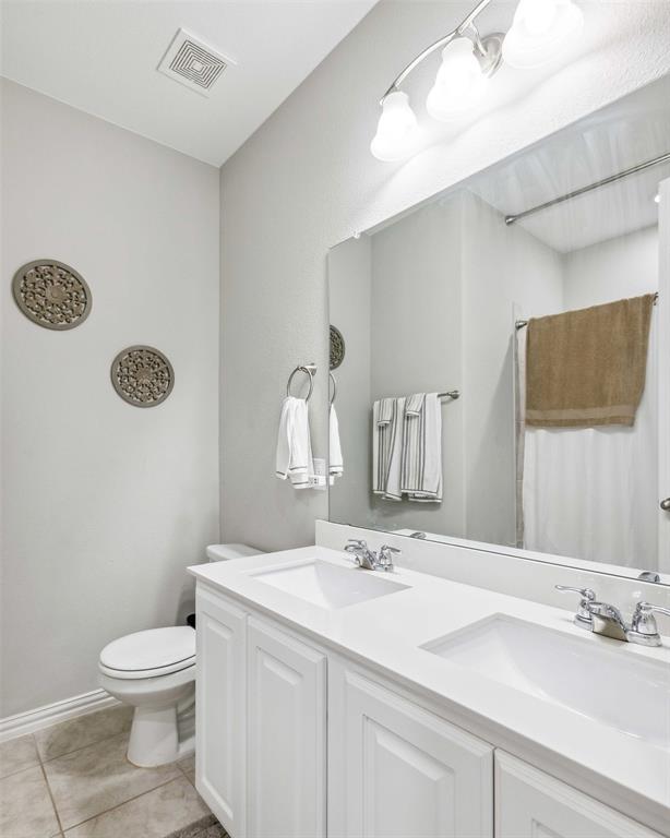 1732 Wassel Road Fort Worth, TX 76052 - Photo 29 of 39 a bathroom with a sink a toilet and mirror