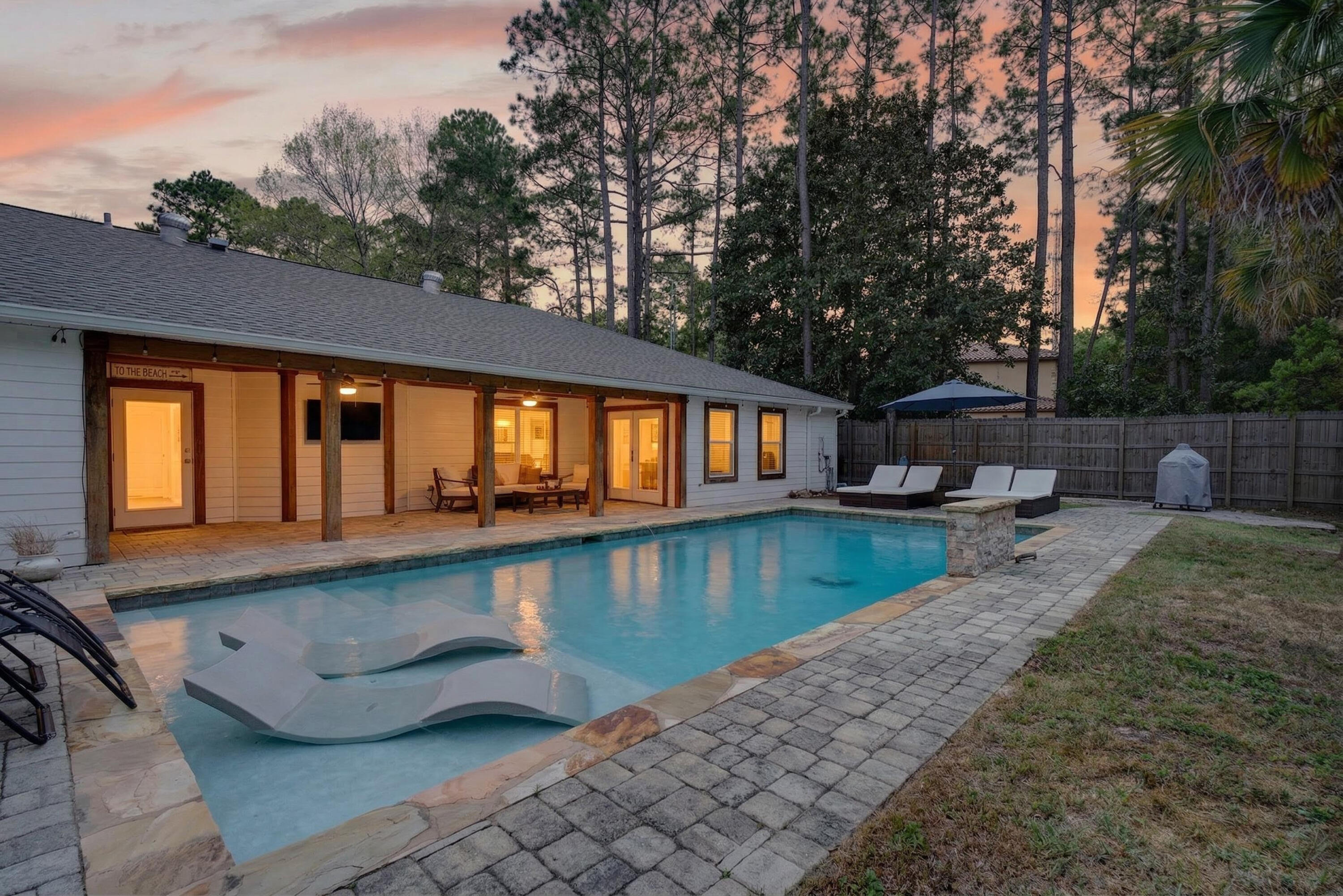 209 Santa Barbara Avenue Santa Rosa Beach, FL 32459 - Photo 61 of 78 a view of swimming pool with outdoor seating and plants