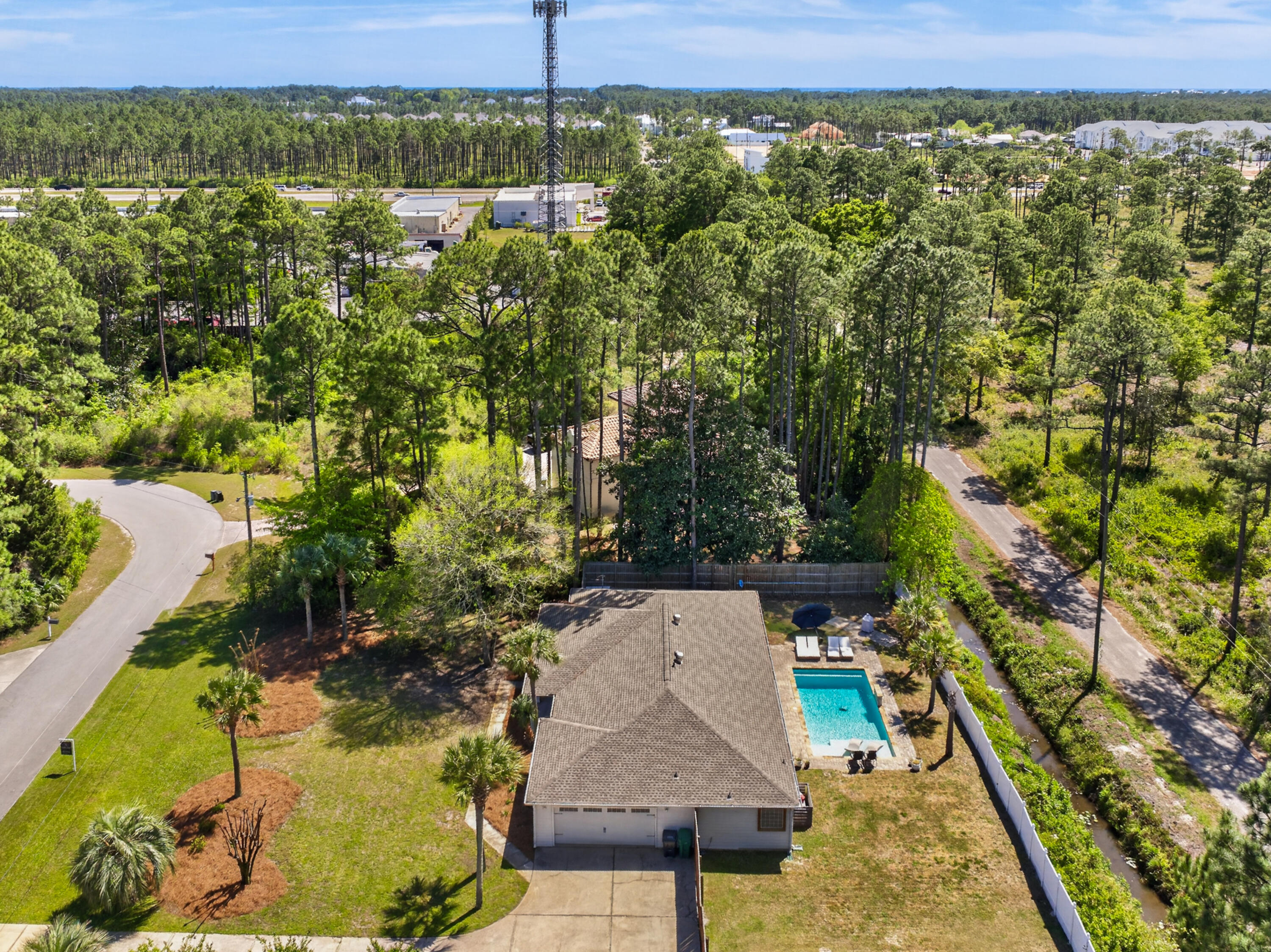 209 Santa Barbara Avenue Santa Rosa Beach, FL 32459 - Photo 67 of 78 an aerial view of a house with a yard basket ball court