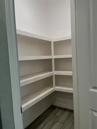 a storage room with empty racks