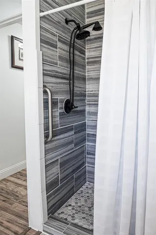 a view of bathroom with shower
