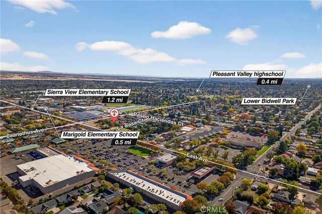 an aerial view of a city