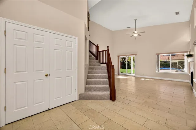 a view of entryway and hall with a window