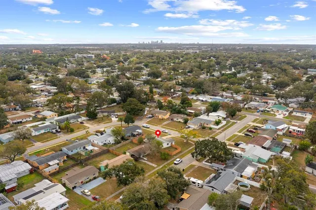 an aerial view of multiple house