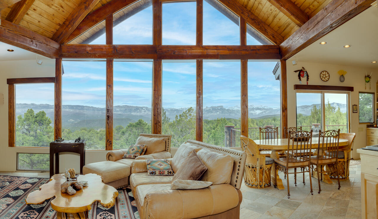 499 Waterview Lane Ridgway, CO 81432 - Photo 6 of 43 a living room with furniture and a floor to ceiling window