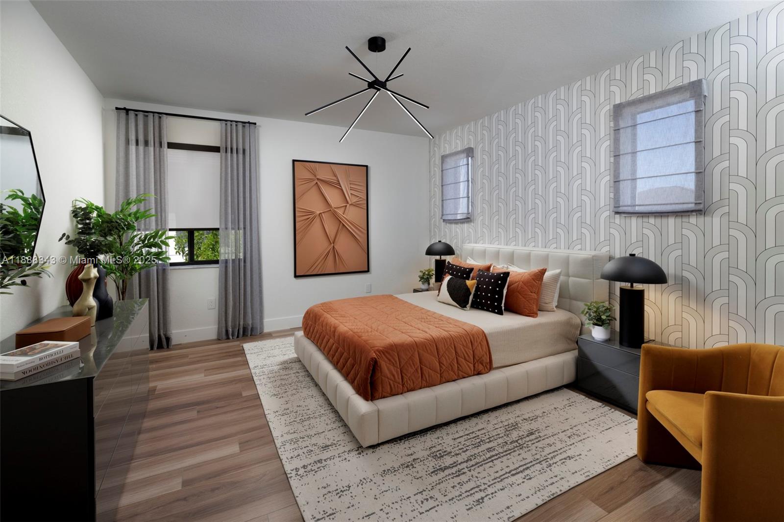 8259 Southwest 120th Terrace Miami, FL 33156 - Photo 14 of 25 a bedroom with bed and a potted plant