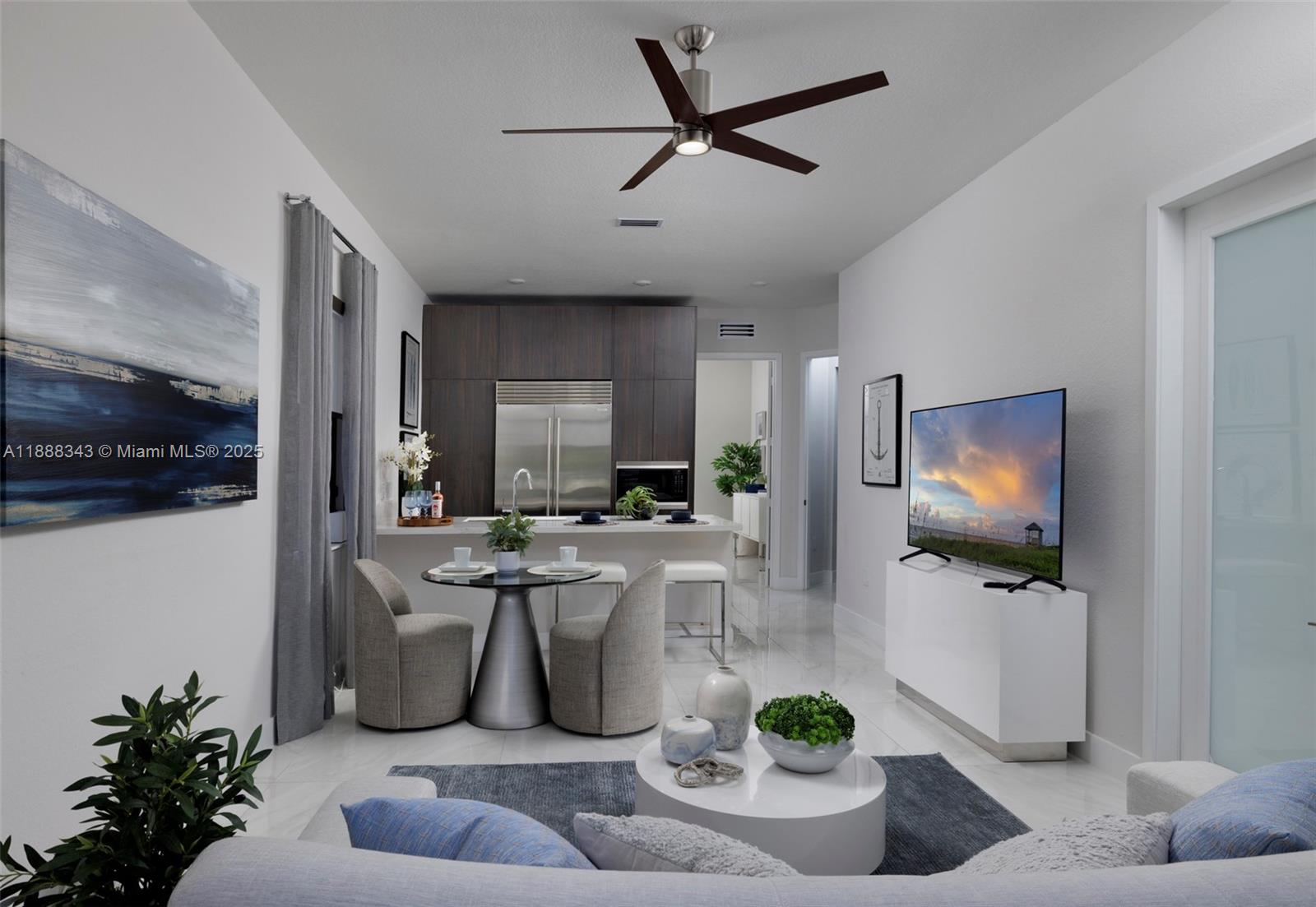 8259 Southwest 120th Terrace Miami, FL 33156 - Photo 22 of 25 a living room with furniture and a view of potted plants