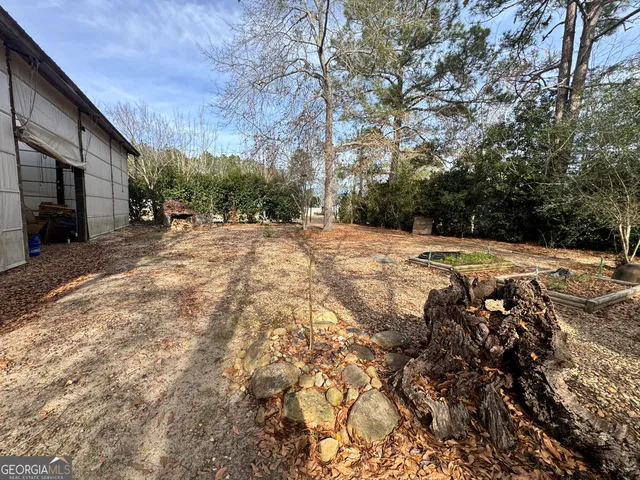 a backyard of a house with lots of green space